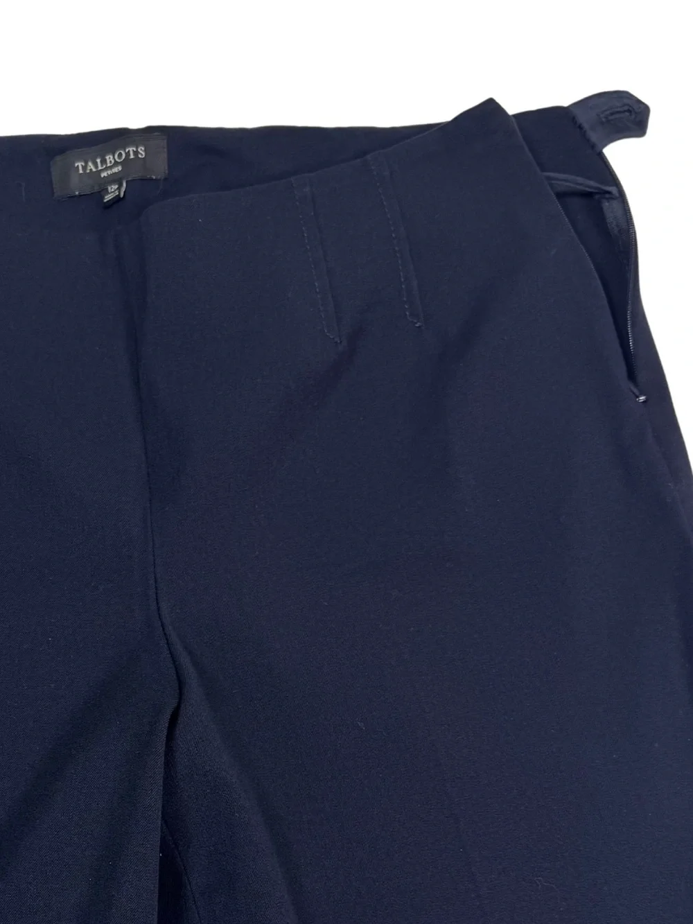 Talbots Petites Navy Blue Dress Pants | Work outfit | 12P straight leg side zip